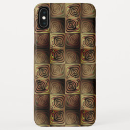 Quadrate mit runden Formen, die das Holzrelief sim Case-Mate iPhone Hülle