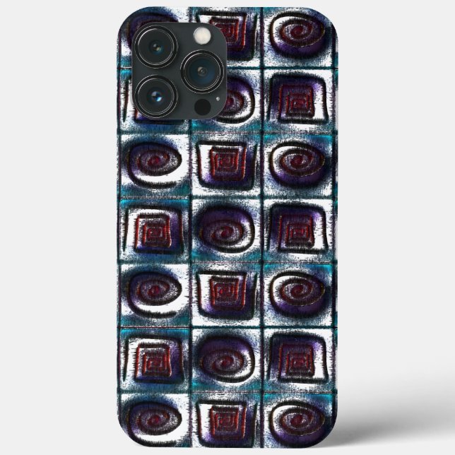 Quadrate mit spiralförmig zeichnend, zyandrizzahli Case-Mate iPhone hülle (Rückseite)