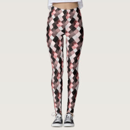 Quadrate mit Vintagem Patchwork aus rosa und schwa Leggings