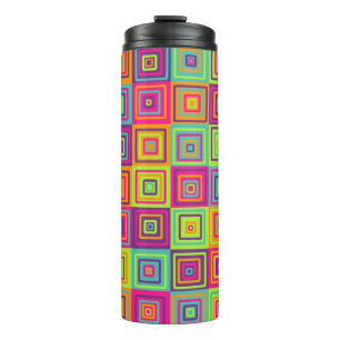Quadrate-Muster Thermosbecher