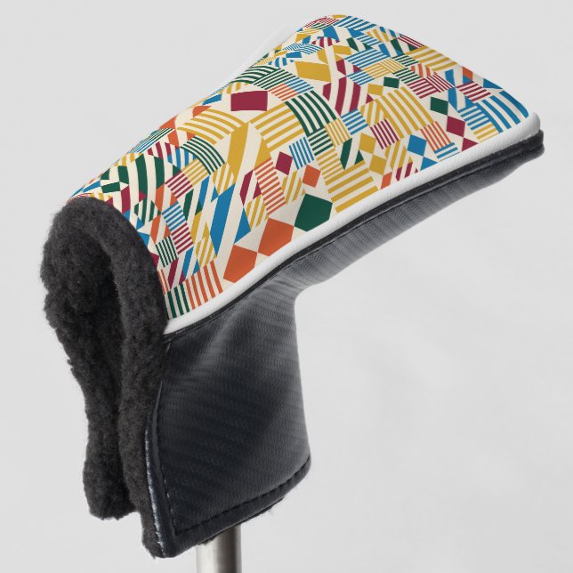 Quadrate, Streifen und Diagonalen Golf Headcover (3/4 Vorderseite)