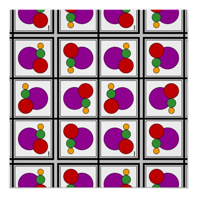 Quadrate und Kreise Abstract Poster (Vorderseite)