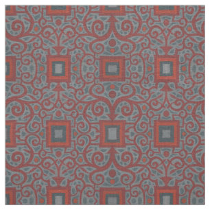Quadrate und Spitzen, arabesque Muster, graue Terr Stoff