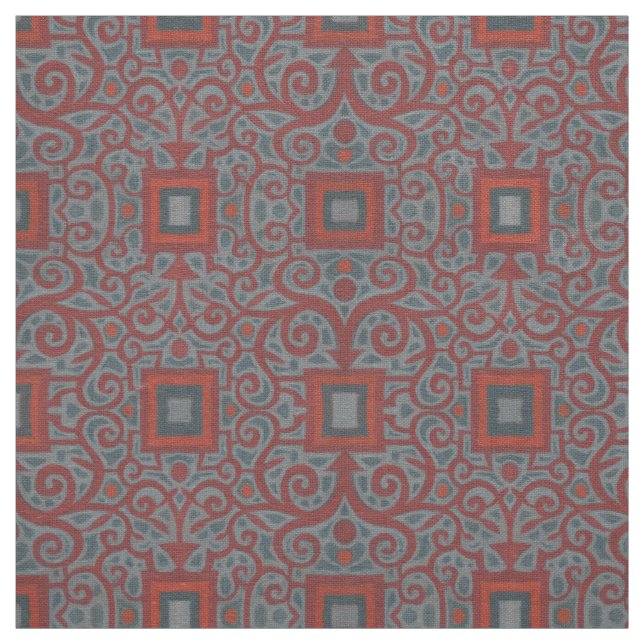 Quadrate und Spitzen, arabesque Muster, graue Terr Stoff (Muster)