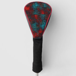 quadratisch gekratzt rot und blau golf headcover