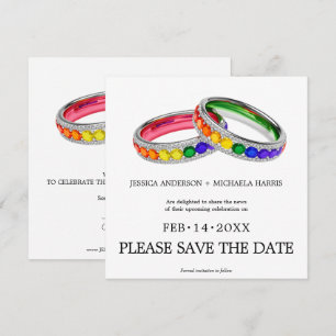 🌈 🐦 Quadratisch verflochten in Pride Square Save The Date