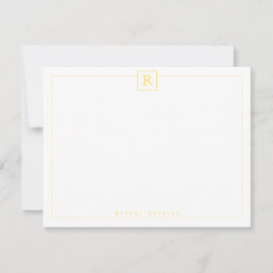 Quadratische Border Yellow Note Card Mitteilungskarte
