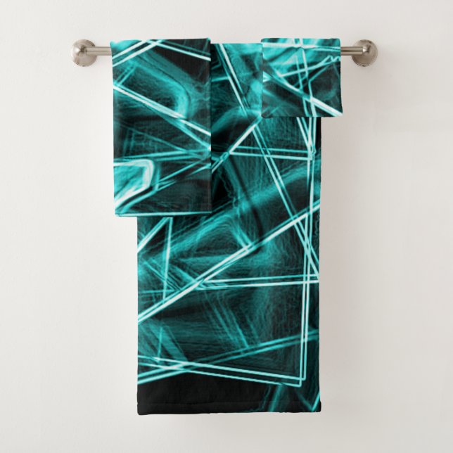 Quadratische Ecken und zyklische oder himmelblaue  Badhandtuch Set (Insitu)