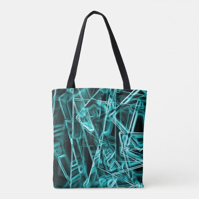 Quadratische Ecken und zyklische oder himmelblaue  Tasche (Rückseite)