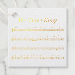 Quadratische Folien Geschenkanhänger We Three King