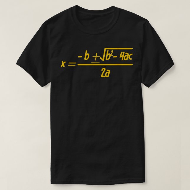 Quadratische Formel-Math-Klasse T-Shirt (Design vorne)