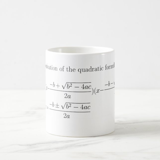 Quadratische Formel-Tasse Mathe Kaffeetasse (Mittel)
