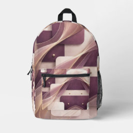 Quadratische Formen AI-Kunst  Bedruckter Rucksack
