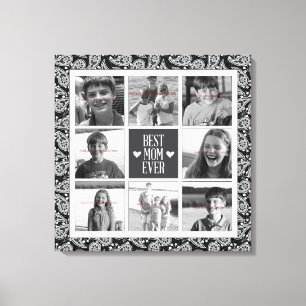 Quadratische Foto-Collage, Black&White Paisley 8 Leinwanddruck