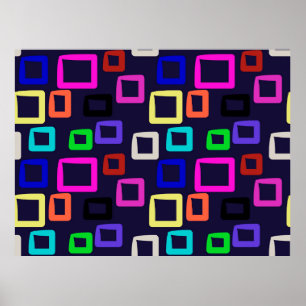 Quadratische geometrische Malerei, nahtlos designg Poster