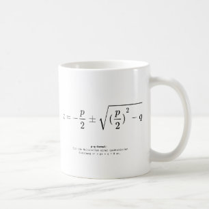 Quadratische Gleichungsgestaltung - q-p-Formel Kaffeetasse