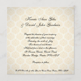 Quadratische Hochzeitseinladung Vintage Orange und Einladung