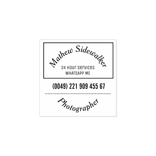 Quadratische MiniBriefmarke groß für Fotografen Gummistempel (Prägung)