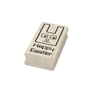 Quadratische Osterhasen-Gummi-Briefmarke Gummistempel