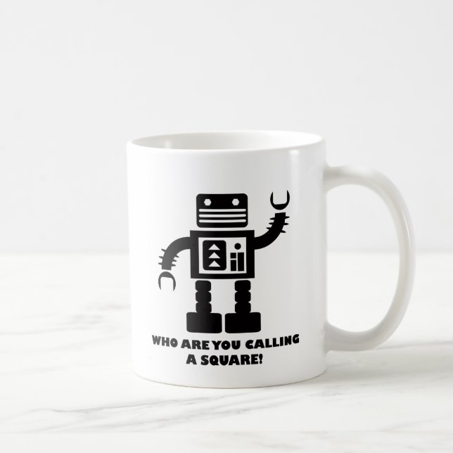 Quadratische Roboter-Tasse Kaffeetasse (Rechts)
