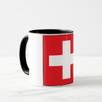 Quadratische Schweizer Flaggen-Tasse