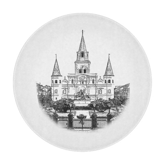 Quadratische St. Louis Kathedrale New Orleans Schneidebrett (Vorderseite)