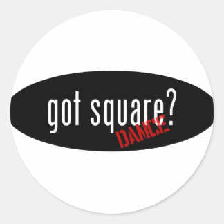 Quadratische Tanzelemente - got Quadrat Runder Aufkleber
