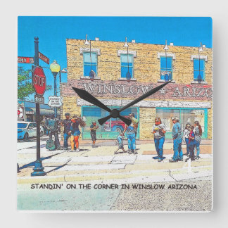 QUADRATISCHE UHR DER ECKE IN WINSLOW ARIZONA