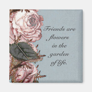 Quadratische Vintage Rose Grenze - Magnet