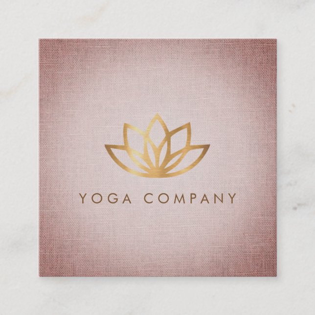 Quadratische Visitenkarte Lotus-Yoga-Lehrer-Browns (Vorderseite)