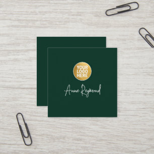 Quadratische Visitenkarte mit Logo und Schriftname