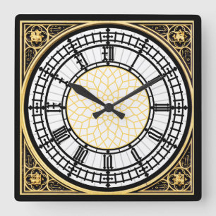 Quadratische Wanduhr Big Bens