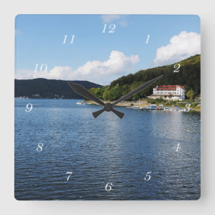 Quadratische Wanduhr Edersee in Nordhessen