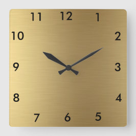 Quadratische Wanduhr-Goldfarbe Quadratische Wanduhr