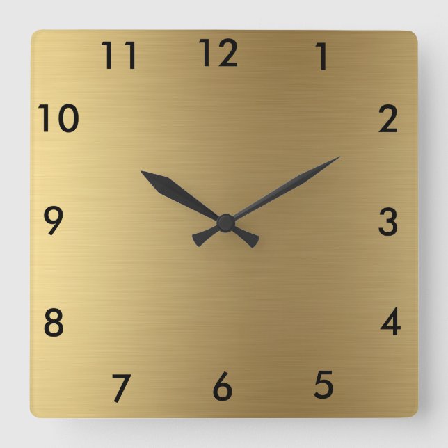 Quadratische Wanduhr-Goldfarbe Quadratische Wanduhr (Vorderseite)