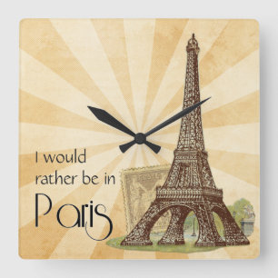 Quadratische Wanduhr Paris
