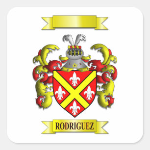 Quadratischer Aufkleber Familienname Rodriguez und