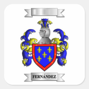 Quadratischer Aufkleber Fernandez Nachname und Sch