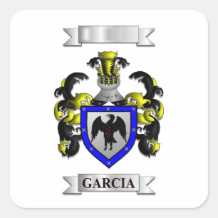 Quadratischer Aufkleber Garcia Nachname und Schild
