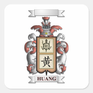 Quadratischer Aufkleber Huang Nachname und Schild