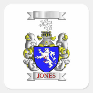 Quadratischer Aufkleber Jones Familienname und Sch