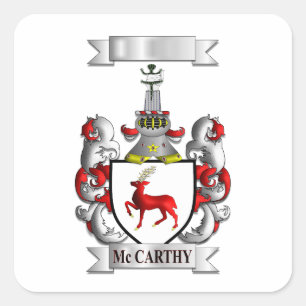 Quadratischer Aufkleber McCarthy Familienname und