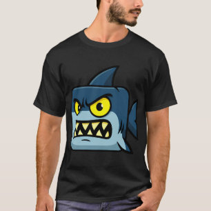 Quadratischer Hai Cartoon T-Shirt