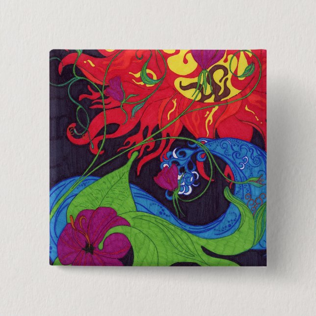 Quadratischer Knopf Button (Vorderseite)