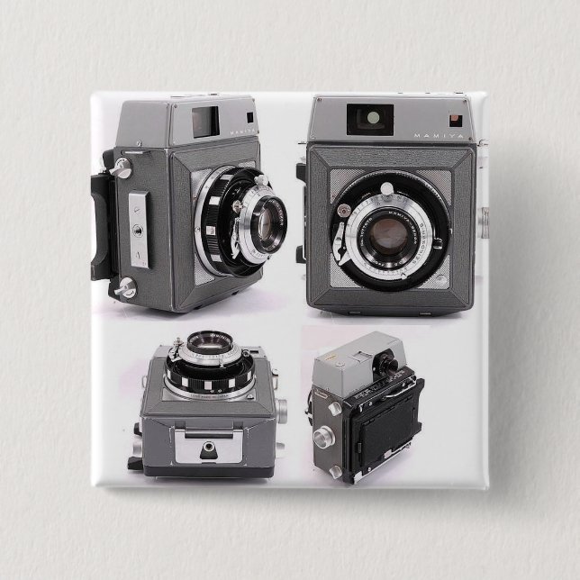 Quadratischer Knopf Button (Vorderseite)