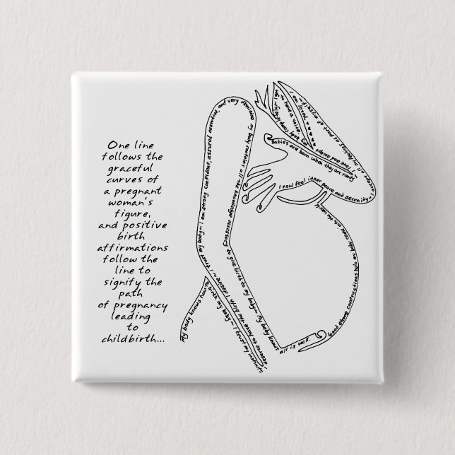 Quadratischer Knopf Button (Vorderseite)