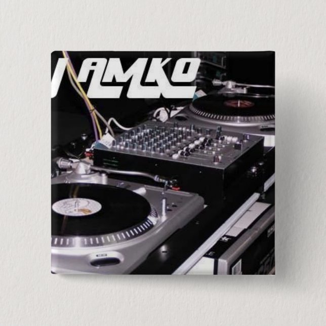 Quadratischer Knopf Button (Vorderseite)