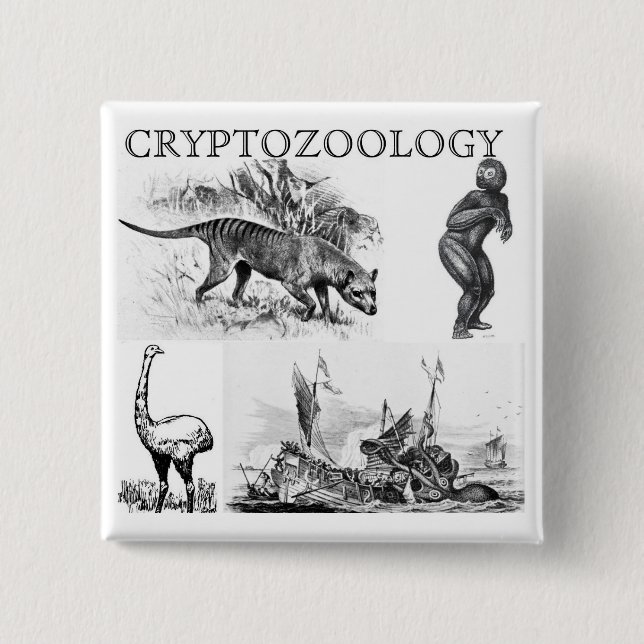 quadratischer Knopf/Button des Cryptozoology Button (Vorderseite)