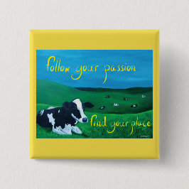 Quadratischer Knopf (Kuh) Button