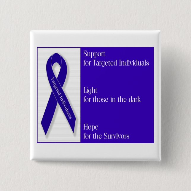 Quadratischer Knopf mit Indigo-Band-Logo Button (Vorderseite)